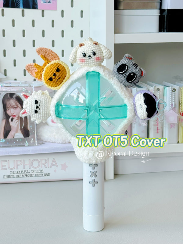 TXT Moabong OT5 crochet cover lightstick deco | ppulbatu-inspired handmade kpop concert deco merch beomgyu yeonjun soobin taehyun hueningkai