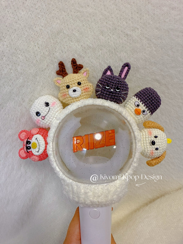 Handmade RIIZE OT6 Crochet Lightstick Cover | Kpop Fanmade Plush Lightstick Decoration Sleeve