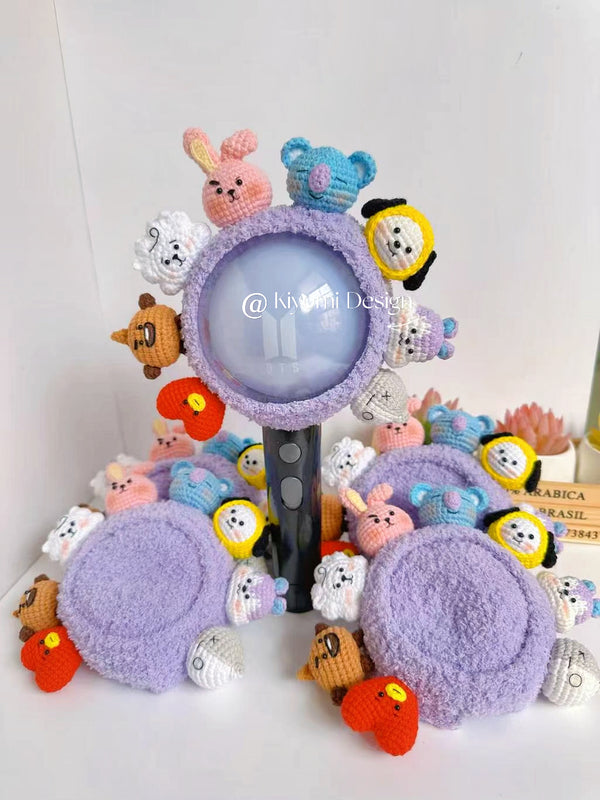 BTS OT7 crochet Armybomb cover | BTS concert deco merch | Jungkook BT21 gift accessories