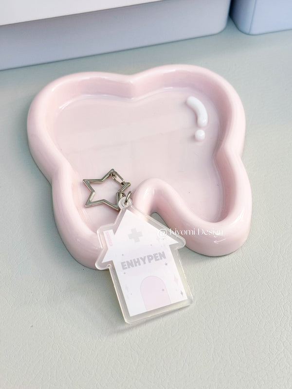 🏠✨ ENHYPEN Fanmade Keychain – House & Heart Key Design