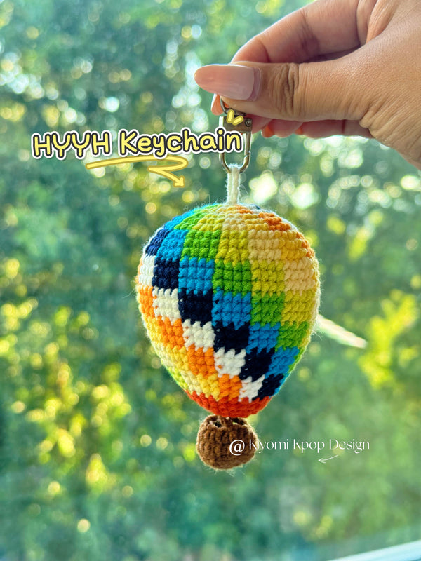 BTS HYYH Hot Air Balloon Keychain | Handmade Crochet Bag Accessory for Army fandom |  kpop merch | Jungkook JHope Jin RM Jimin V Suga