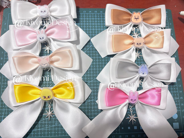 SKZOO inspired nachimbong ribbon bowknots with star charm handmade