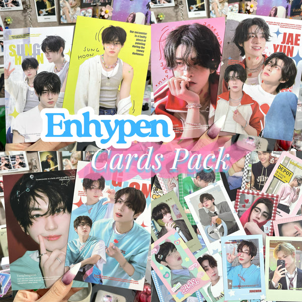 Enhypen Kpop Photocard Pack | Fanmade Lomo Cards, Polaroid-Style, Postcards & Freebies for Engenes