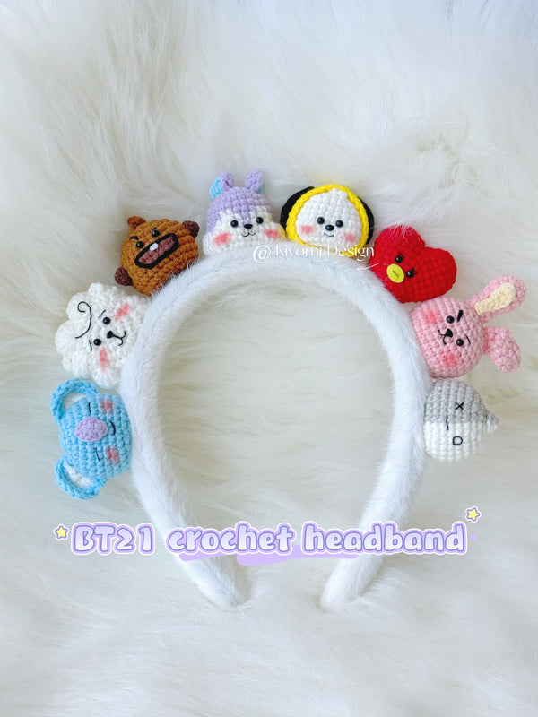 BTS OT7 crochet headband & Armybomb crochet cover | BTS concert deco merch | Jungkook BT21 gift accessories