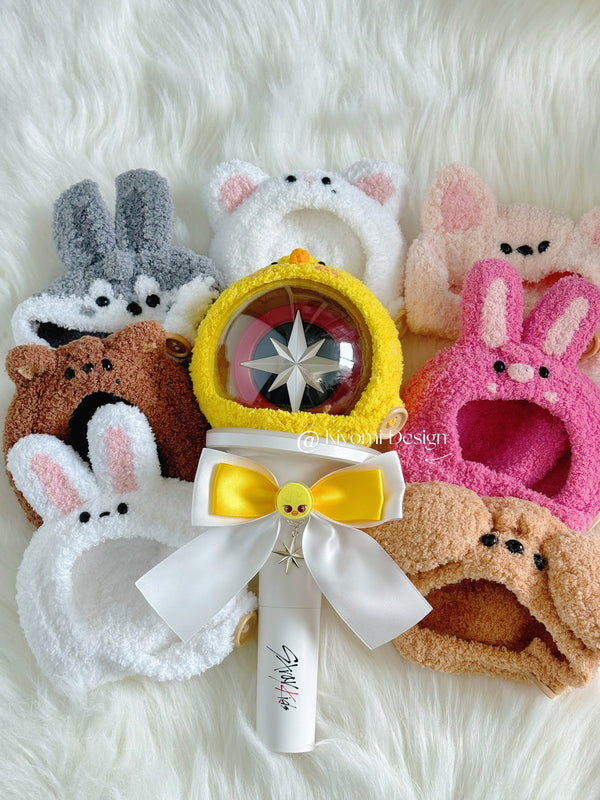 StrayKids lightstick crochet cover & bowknots deco | skzoo inspired kpop nachimbong | Stay fandom gift merch